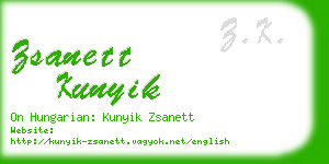 zsanett kunyik business card